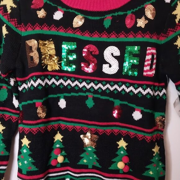 "Blessed" Ugly Christmas Sweater - Picture 5 of 5